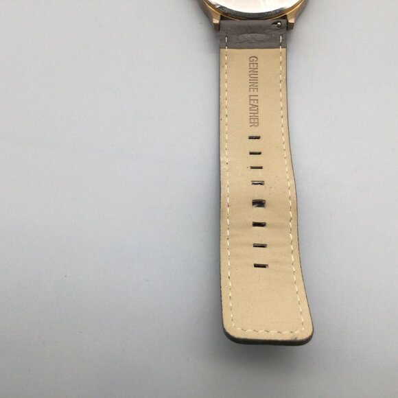 MVMT Classic Watch Men 45mm Gold Tone Date Gray Leather Band New Battery - Picture 13 of 15